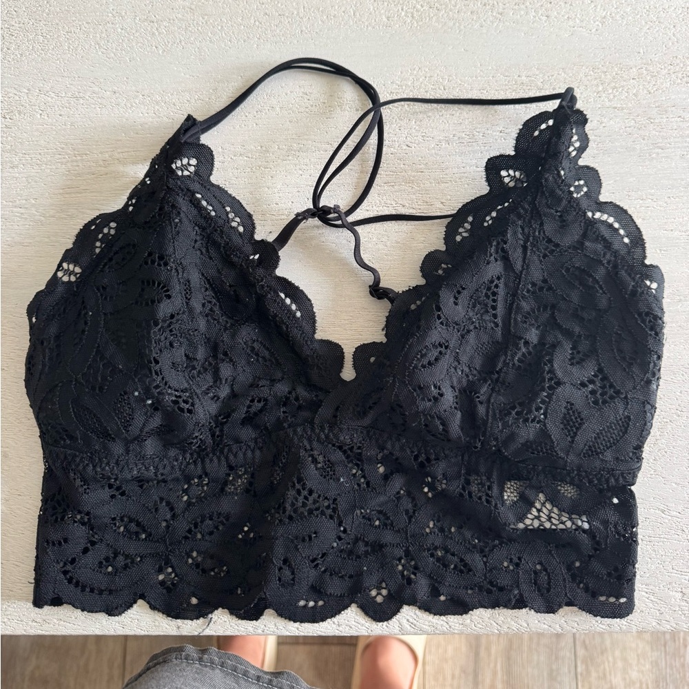 Abercrombie black lace bralette small